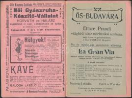 cca 1896-1908 Ős-Budavárának programfüzete sok képpel, reklámmal, 2 db szórólappal