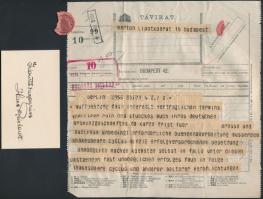 1912 Berlin, A Német Színház fejléces levele Edmund Reinhardt aláírásával, valamint 2 db Reinhardt á...