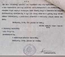 1936 A belügyminisztérium útlevél kiállító hatóságainak megküldött körlevele a berlini olimpiára uta...