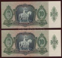 1936. 10P "*"-gal (2x) egymásutáni sorszámokkal T:I