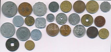 Vegyes: 26db klf pénzérme világ minden tájáról T:2,2-,3 Mixed: 26pcs diff coins from all around the world C:XF,VF,F