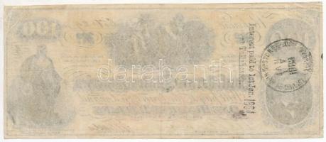 Amerikai Konföderációs Államok / Richmond 1864. október 29. 100$ vízjeles papír, piros sorozat és so...