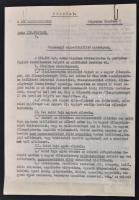 1938 A M. Kir. Belügyminisztérium szigorúan bizalmas levele útlevél kiállítással kapcsolatban, különös tekintettel a zsidó faju egyén kérelme esetén, pp.:3, 29x21cm