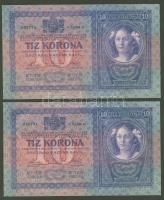 1904. 10K (2x) egymásutáni sorszámokkal! T:I