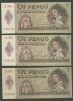 1939. 5P (3x) egymásutáni sorszámokkal! T:I