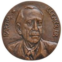 Janzer Frigyes (1939-) 1980. Batha Elemér / Bartha Alapítvány Br plakett (540g/102mm) T:2 /  Hungary 1980. Elemér Bartha / Bartha Foundation Br plaque. Sign.: Frigyes Janzer (540g/102mm) C:XF