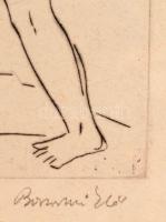 Borsos Miklós (1906-1990): Útmutató. Rézkarc, papír, jelzett, üvegezett keretben,  18×29 cm