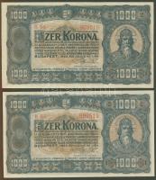 1923. 1000K (2x) egymásutáni sorszámokkal! T:I