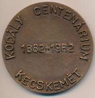 Pálffy Gusztáv (1942-) 1982. "Kodály Centenárium Kecskemét" Br plakett (85mm) T:1-