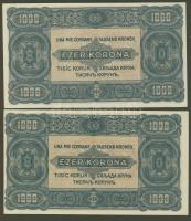 1923. 1000K (2x) egymásutáni sorszámokkal! T:I