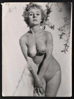 cca 1950 Kikapós lányok, vegyes akt fotó tétel, 14db, cca 9x7cm