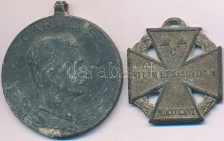 1916. "Károly-csapatkereszt" Zn kitüntetés, mellszalag és függesztőkarika nélkül + 1918. &...