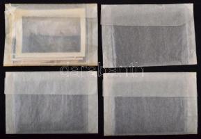 cca 1930-1940 Tata, 7 db fotó + 3 db üvegnegatív, 6x8 cm