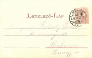 1899 Szeged, Klauzál tér, közúti híd; Endrenyi Imre kiadása, litho