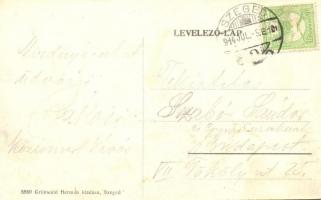 Szeged, Valéria tér, Bokor-palota, piac, háttérben a zsinagóga; 5850. Grünwald Herman kiadása