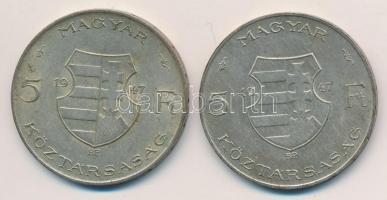 1947. 5Ft Ag "Kossuth" (2x) T:2-