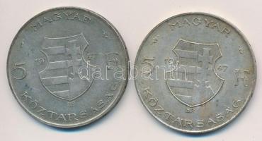 1947. 5Ft Ag "Kossuth" (2x) T:2-