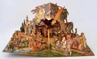 cca 1930 Vojtech Kubasta: Gloria in Excelsis Deo,  Kihajtós Betlehem, papír, borító javított, 31x43x...