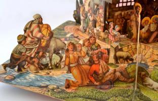 cca 1930 Vojtech Kubasta: Gloria in Excelsis Deo,  Kihajtós Betlehem, papír, borító javított, 31x43x...