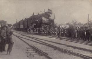 1912 Apatin, A Baja-Bezdán-Apatin-Szond HÉV vasútvonal ünnepélyes felavatása / new railroad inauguration, photo
