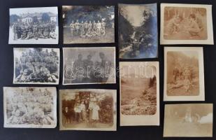 1916-1918, 1929 I. világháborús és 1929-es katonai fotók, 11 db, 9x11 és 9x13 cm