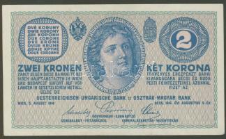 1914. 2K vastag "C" betűvel T:II+ alig látható egyszeri hajlás!