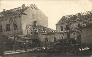 1916 Wiener Neustadt, Industriegasse nach Tornado, schwer beschädigte Gebäude / damaged buildings, M. Weitzl photo