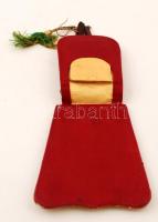 1909 Megye Bál táncrend rekeszzománccal díszített bőr tartóban, 20x7cm /1909 Dancing card with  deco...