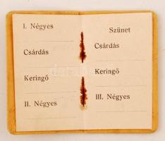 1909 Megye Bál táncrend rekeszzománccal díszített bőr tartóban, 20x7cm /1909 Dancing card with  deco...