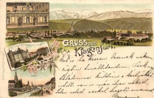 1899 Klagenfurt, Ottmar Zieher Gruss aus... litho (apró szakadás / small tear)