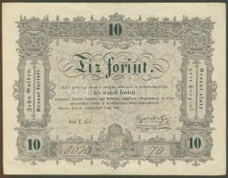 1848. "Kossuth bankó" 10Ft hátoldalon kisebb festékpöttyökkel T:II+