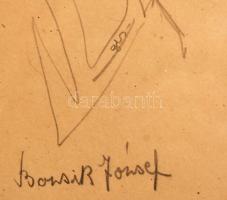 cca 1948 Szegő Gizi (1902-1985): Bozsik József, az Aranycsapat játékosának dedikált portréja! Jelzet...