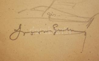 Szegő Gizi (1902-1985): Grosics Gyula, az Aranycsapat játékosának dedikált portréja! Jelzett, 14x20 ...