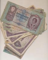 Vegyes magyar pengő tétel 5P-100.000BP + 1993. 100Ft T:III,III- köztük ragasztottak is