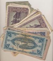 Vegyes magyar pengő tétel 5P-100.000BP + 1993. 100Ft T:III,III- köztük ragasztottak is