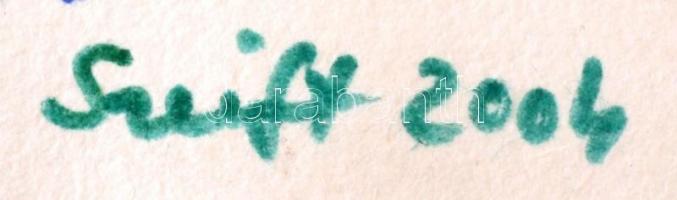 Szeift Béla (1944-2012): Alajos. Vegyes technika, papír, jelzett, 45×35 cm