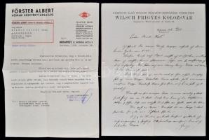 1918-1938 4 db díszes fejléces levélpapír(Holdampf Sándor Utódai, Forster Albert Kőipari Részvénytár...