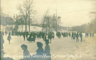 Senectady N.Y. Fullers Pond Skating Carneval Foto AK