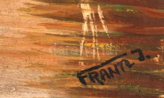 Frantz jelzéssel: Erdei tó. Olaj, farost, 40×50 cm