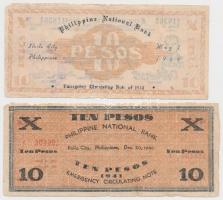 Fülöp-szigetek 1941-1944. 2P-10P 4db szükségpénz, melyek az emigráns kormány nevében készültek T:III...