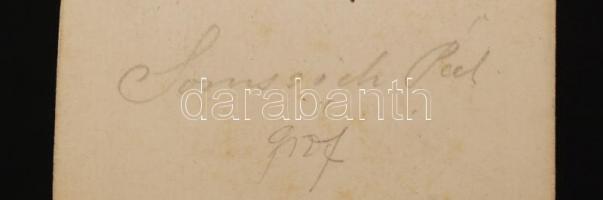 cca 1865  Somssich Pál (1811-1888) politikus, a képviselőház elnöke, keményhátú kabinetfotó Simonyi ...
