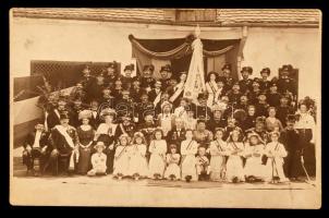 cca 1910 Csendőrség zászlóavató (?) ünnepsége, fotólap, 9x14cm / circa 1910 inauguration of Gendarmerie flag(?) , photo , 9x14cm