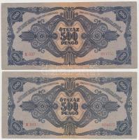 1945. 500P (2x) mindkettő hamis bélyeggel és bélyegzéssel T:III