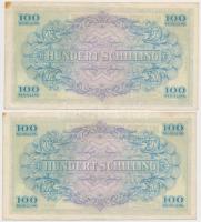 Ausztria / Szövetséges megszállás 1944. 100Sch (2x) sorszámkövetők T:II fo.
Austria / Allied occupa...
