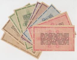 1946. 11db-os vegyes magyar adópengő bankjegy tétel, közte fordított címeres, sorozat- és sorszám né...