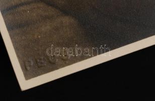 dr. Kiss Ferenc (1889-1966) anatómia professor fotója, Pécsi József műterméből, száraz pecséttel jel...