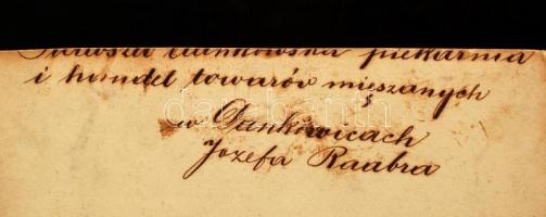 cca 1900 Dankowice (Lengyelország) Jozefa Raabra üzlete, keményhátú fotó verzón feliratozva, 12x18cm...