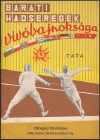 1969  Baráti Hadseregek Vívóbajnoksága Tata, Olimpiai edzőtábor programfüzet, 4 db fotóval