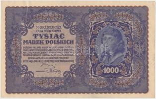 Lengyelország 1919. 1000M (2x) sorszámkvetők T:I-,II Poland 1919. 1000 Marek (2x) sequential serials C:AU,XF