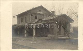 1917 Corabia, Gara / damaged railway station building, photo